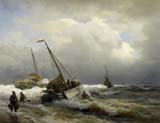 inshore fishermen in rough sea